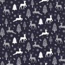 White Christmas Col 105 Reindeer Navy/Silver - Due May/June